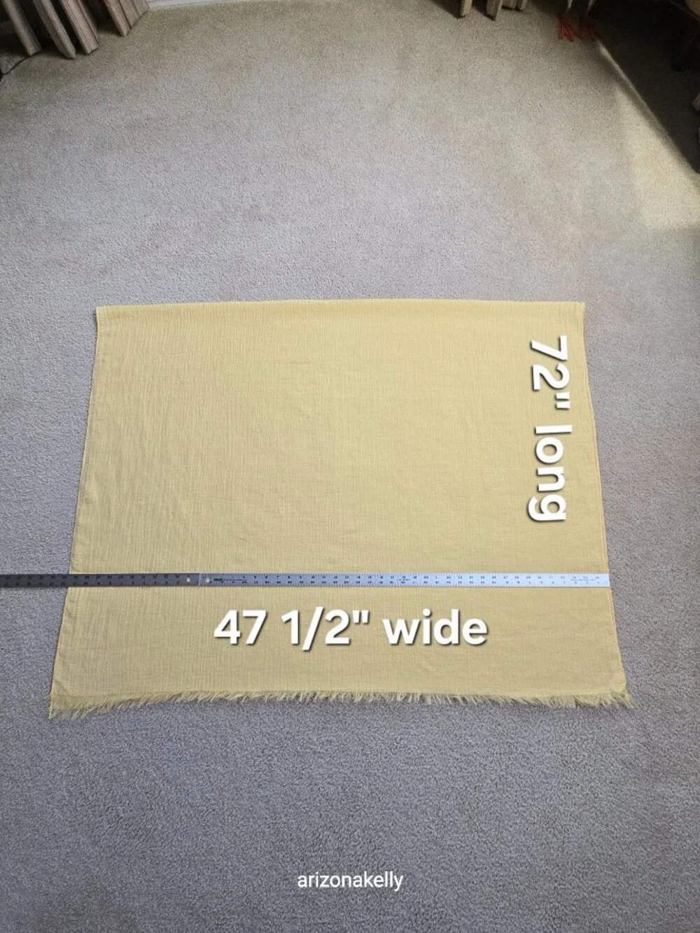 NWOT 100% Linen Scarf Seersucker Puckered Wrap Oversized Shawl Yellow Monday